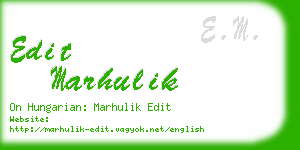 edit marhulik business card